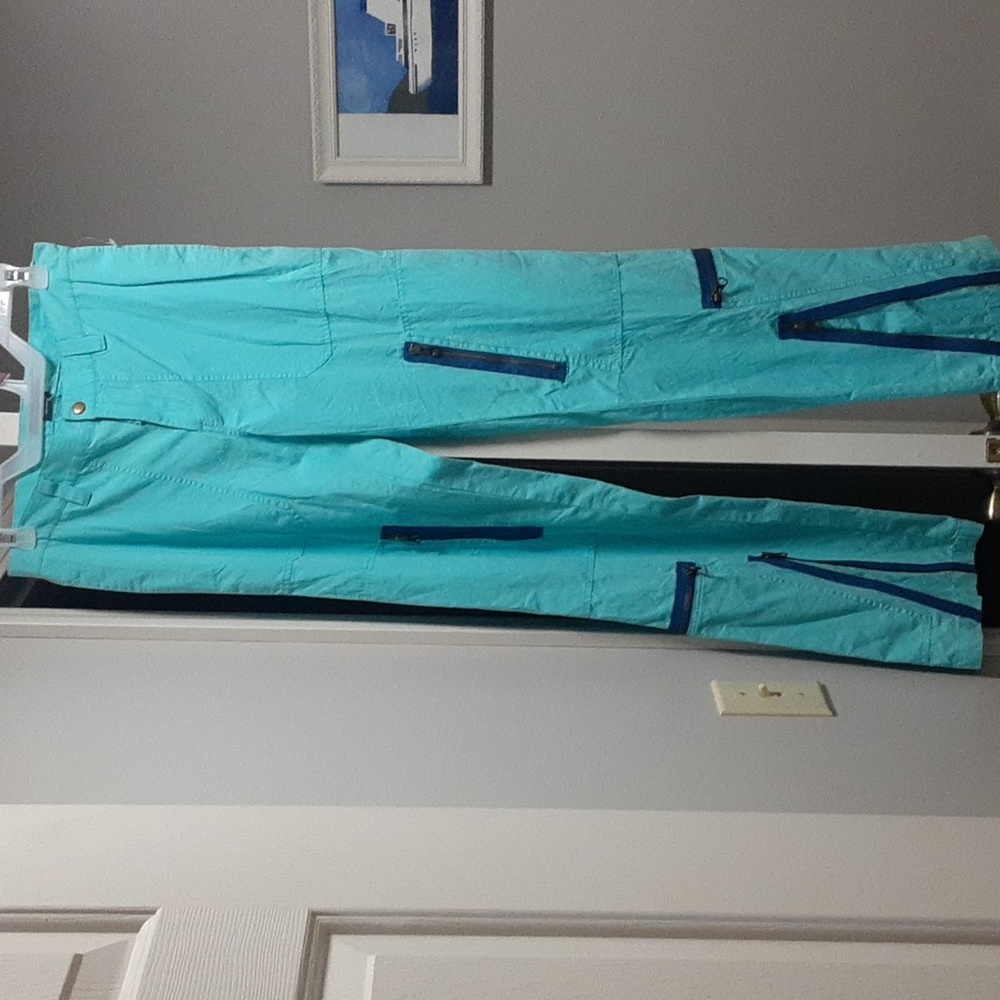 Vintage Turquoise Ralph lauren cargo pants. Size 2. NWT.